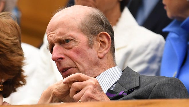The Duke of Kent looks on from the Centre Court royal box prior to the women's final on day twelve.