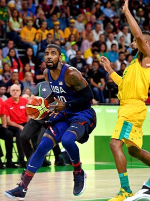 Kyrie Irving Kyrie Irving, scored 12 of his 19 points in the final 6:16 of the fourth quarter vs. Australia.