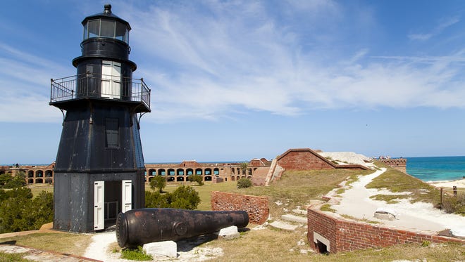 Florida: Dry Tortugas National Park is one of the best destinations to get away from it all. Set 70 miles west of Key West, the island park includes Fort Jefferson on Garden Key, one of the largest 19th-century forts in the USA. Pay $10 to enter, and plan to spend a few days camping at $15 per night. The 100-square-mile park serves up beautiful sandy beaches and seven islands for exploring, boating and snorkeling. Bring supplies to be self-sufficient, as the island offers no services.