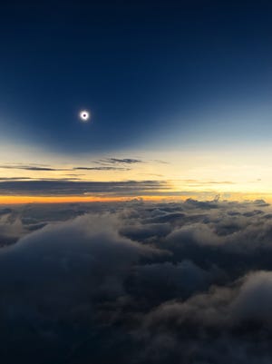 A fantastic view of one of nature's greatest spectacles, a total solar eclipse, taken from an airplane some 3,200 meters above Turkana, Kenya, Sept. 2014.