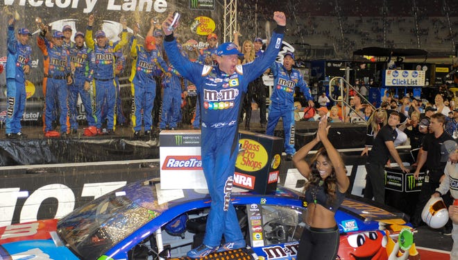 Kyle Busch led 451 of 1,003 laps in sweeping all three NASCAR events at Bristol Motor Speedway.