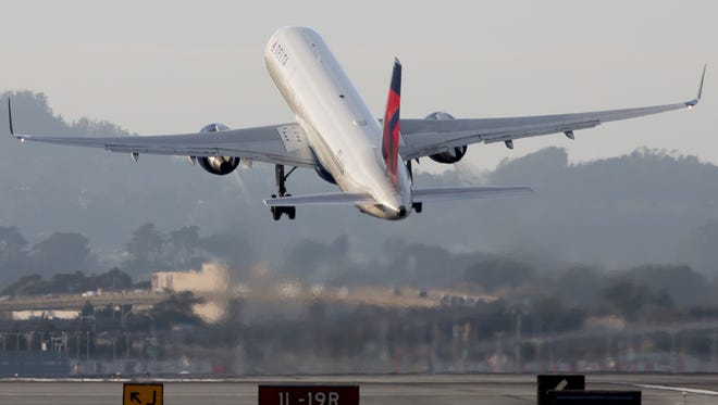 A Delta Air Lines Boeing 757 takes off from San Francisco International Airport on Oct. 23, 2016.