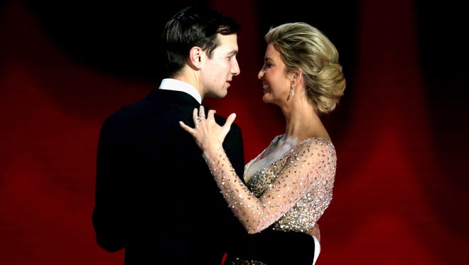 Ivanka Trump dances with her husband Jared Kurshner at the Liberty Inaugural Ball in Washington.
