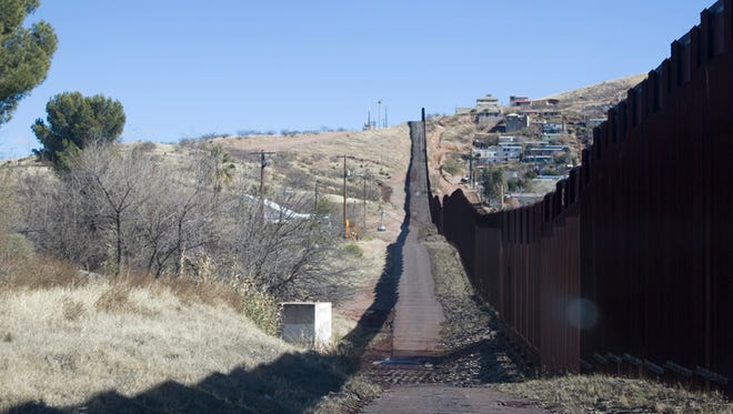A look at the border wall between the United States and Mexico in Nogales on Jan. 25, 2017.