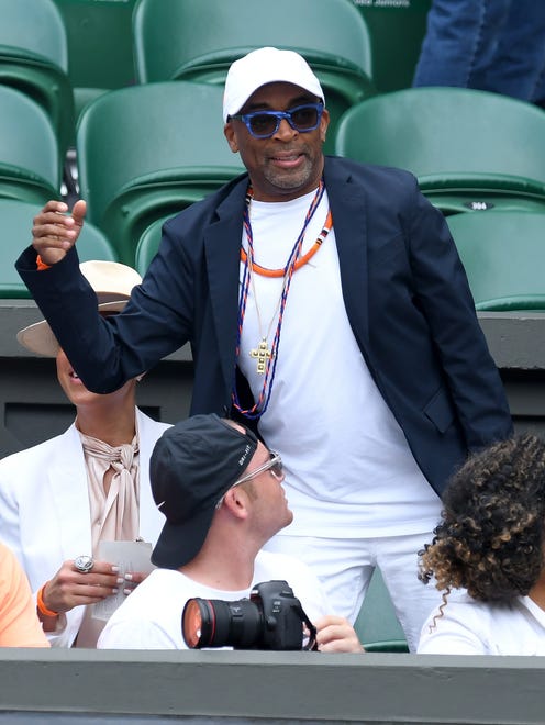 Director Spike Lee attends day seven at the All England Lawn Tennis and Croquet Club.