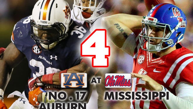 4. No. 17 Auburn at Ole Miss (Saturday at 7:15 p.m. ET, SEC Network)