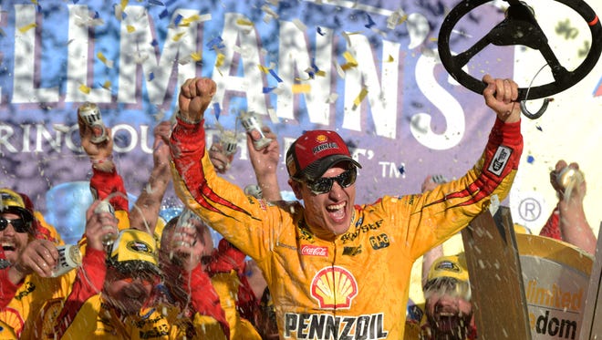 Oct. 23: Joey Logano wins the Hellmann's 500 at Talladega Superspeedway to advance to the third round of the Chase.