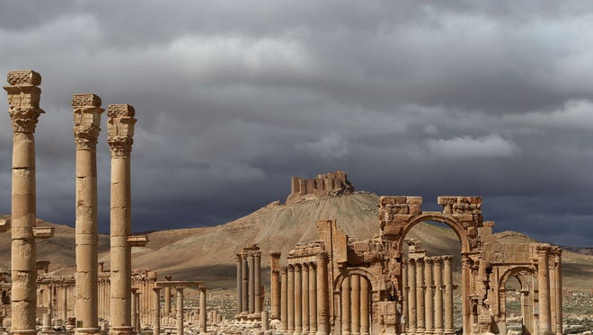 A photo from 2014 shows the ancient ruins at Palmyra in Syria.