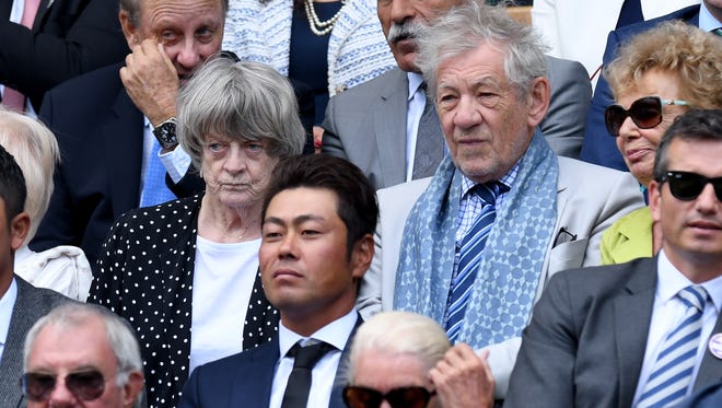 Actors Maggie Smith and Sir Ian McKellen attend day nine.