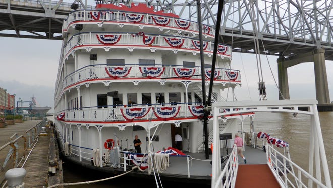 Guests often board the ship via a long bow ramp that can be hoisted to shore in traditional steamboat fashion.
