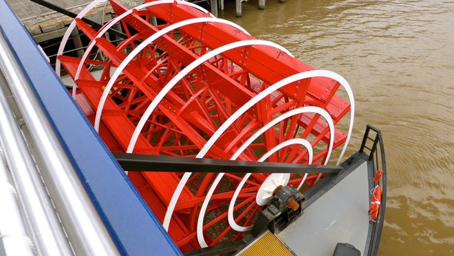 This is a view of the paddlewheel from aft 3rd Deck.