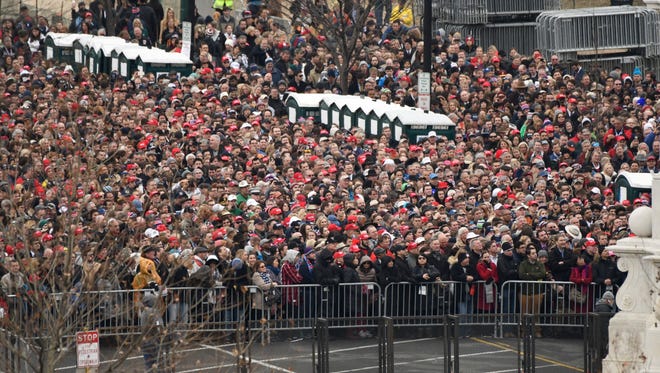 Crowds gather during the 2017 Presidential Inauguration.