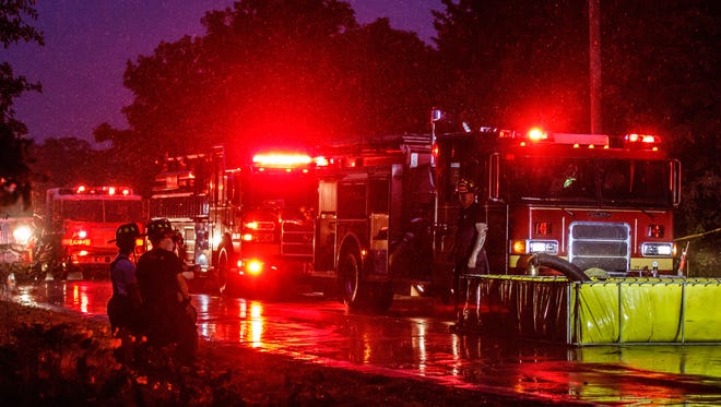 Multiple fire departments responded to the scene of a fatal house fire near North Prairie on Monday night, June 18, 2018.
