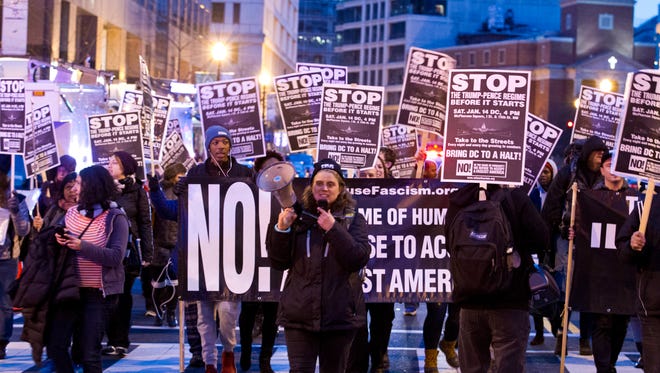 Protesters in Washington, D.C., on Jan. 15, 2017.