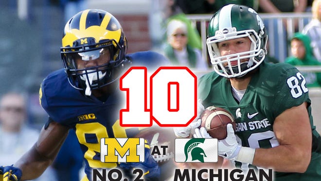 10. No. 2 Michigan at Michigan State (Saturday at noon ET, ESPN)