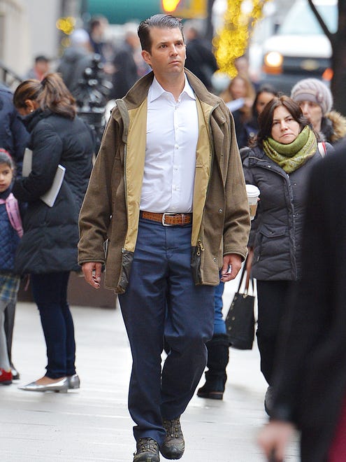 Donald Trump Jr. looks like a regular Joe on the streets of Manhattan.