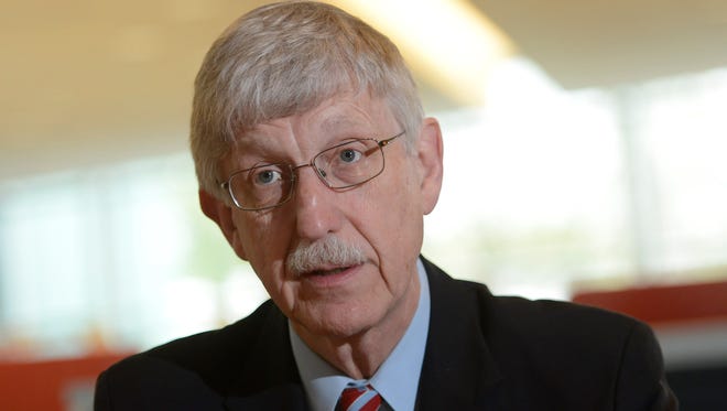 Francis Collins speaks to the USA TODAY Editorial Board in 2014.