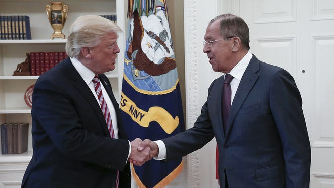 President Trump and Russian Foreign Minister Sergei Lavrov on May 10, 2017.