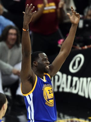 Draymond Green reacts to a call during the third quarter against the Cleveland Cavaliers in Game 4 of the Finals.