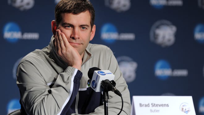 Butler University head coach Brad Stevens answers questions from the media during a press conference held before practice at Rupp Arena in Lexington, Kentucky on Wednesday, March 20, 2013. Butler will take on Bucknell in tomorrow's NCAA tournament. Matt Detrich / The Star