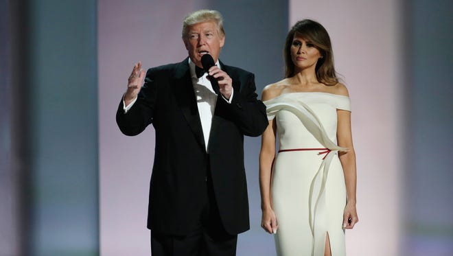 President Donald Trump and First Lady Melania Trump attend the Liberty Inaugural Ball in Washington.