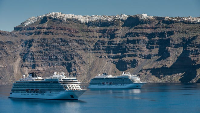 River giant Viking's second ocean ship, the 930-passenger Viking Sea, is a sister ship to the Viking Star. The two vessels met for the first time in early April in Santorini, Greece.