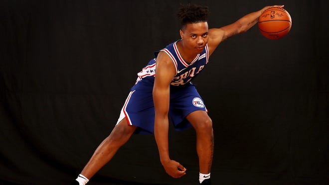 Markelle Fultz of the 76ers poses for a portrait.