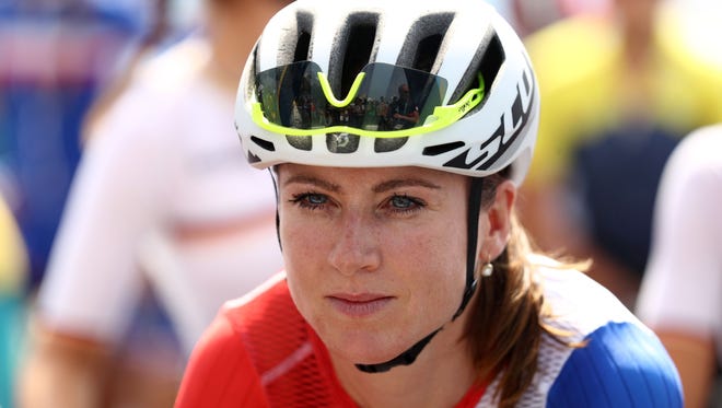 Annemiek Van Vleuten of the Netherlands waits for the start of the women's road  race at the Rio 2016 Olympic Games.