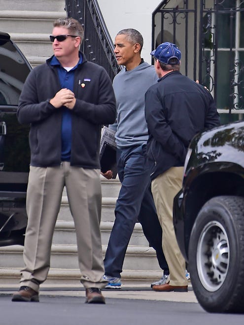 Obama departs the White House for a round of golf at Joint Base Andrews on Nov. 25, 2016, in Washington.