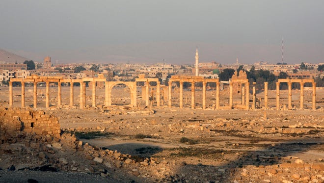 Palmyra is located 150 miles northeast of Damascus in Syria.