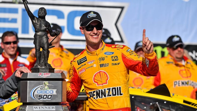 Joey Logano snapped a one-year winless streak by capturing the 2018 GEICO 500 at Talladega Superspeedway on April 29.