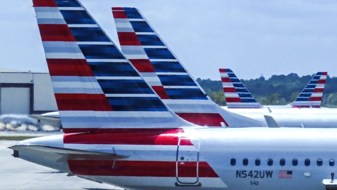 A file photo of an American Airlines airplane.