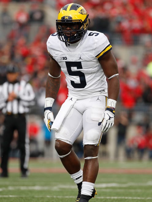 Michigan Wolverines linebacker Jabrill Peppers is seen on the field during the first quarter against the Ohio State Buckeyes at Ohio Stadium on Nov. 26, 2016 in Columbus, Ohio.