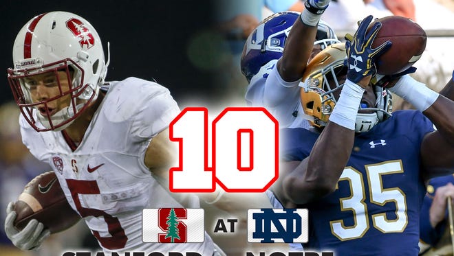 10. Stanford at Notre Dame (Saturday at 7:30 p.m. ET, NBC)
