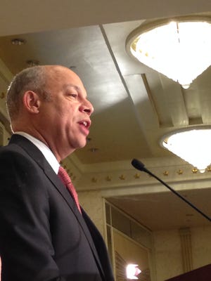 Jeh Johnson, secretary of Homeland Security, told an Aero Club of Washington luncheon Friday that focusing on the riskiest travelers yields results.