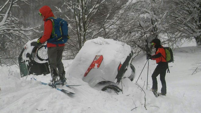 Rescue continues at hotel Rigopiano after it was hit by an avalanche in Farindola Italy Jan. 19, 2017.