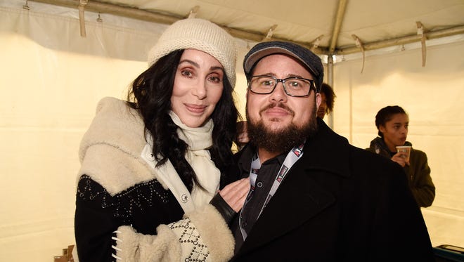 Cher and Chaz Bono attend the rally at the Women's March on Washington.