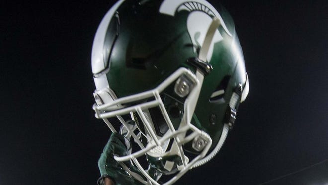 A Michigan State Spartans helmet.