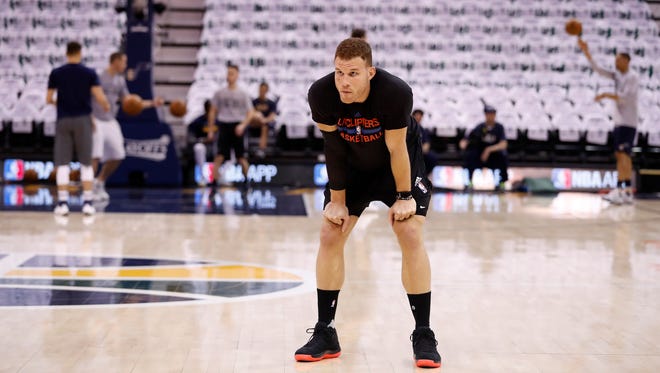 LA Clippers forward Blake Griffin (32) warms up prior to their game against the Utah Jazz in Game 3 of the first round of the 2017 NBA Playoffs.