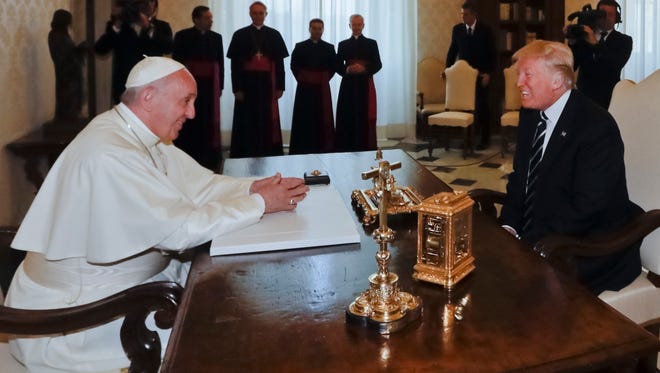 Pope Francis meets with President Trump at the Vatican on May 24, 2017.