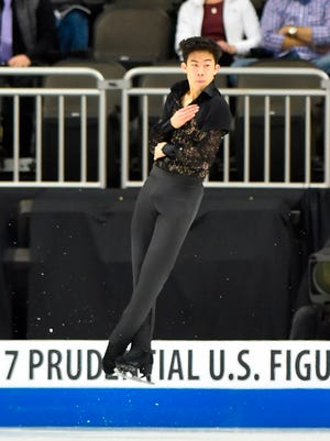 Nathan Chen skates on Day 2 of the 2017 U.S. Figure Skating Championships.