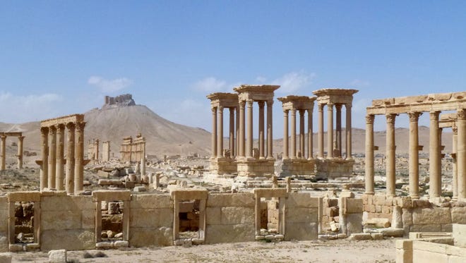 This file photo taken on March 27, 2016 shows part of the ancient Syrian city of Palmyra, after government troops recaptured the UNESCO world heritage site from the Islamic State.