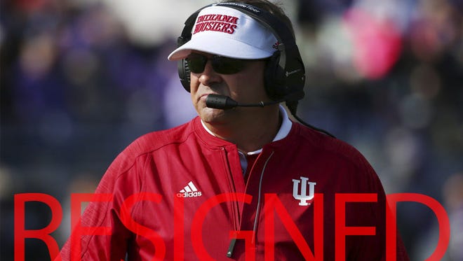 Indiana coach Kevin Wilson resigned on Dec. 1. Wilson went 26-47 in six seasons as the Hoosiers' coach, including a 6-6 mark this season.