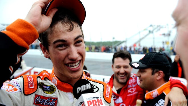 Joey Logano won the rain shortened NASCAR Sprint Cup Series LENOX Industrial Tools 301 at New Hampshire Motor Speedway on June 28, 2009 in Loudon, New Hampshire. He claimed victory with 27 laps remaining.