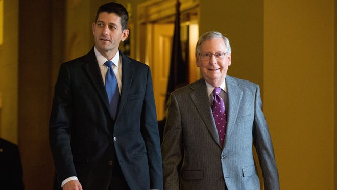 House Speaker Paul Ryan, left, and Senate Majority Leader Mitch McConnell in 2015.
