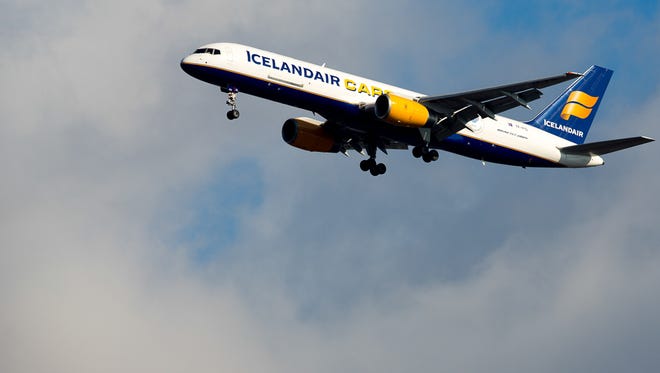An Icelandair Cargo Boeing 757-200 lands at New York's JFK Airport in January 2016.