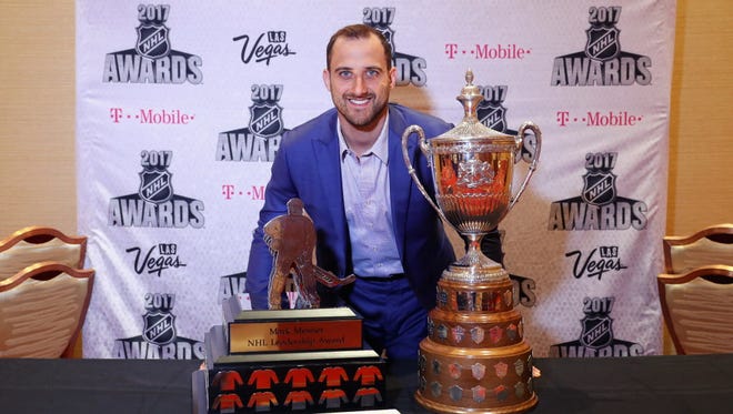 Columbus Blue Jackets forward Nick Foligno won the Mark Messier Leadership Award and the King Clancy Memorial Trophy.