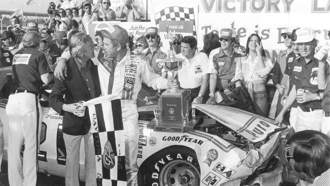 David Pearson was able to coax his wrecked car across the finish line to win the 1976 Daytona 500.